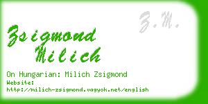 zsigmond milich business card